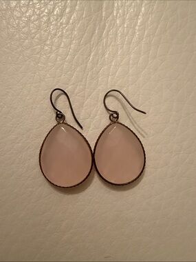 Elegant Pink Teardrop Dangle Earrings - Brand Unknown